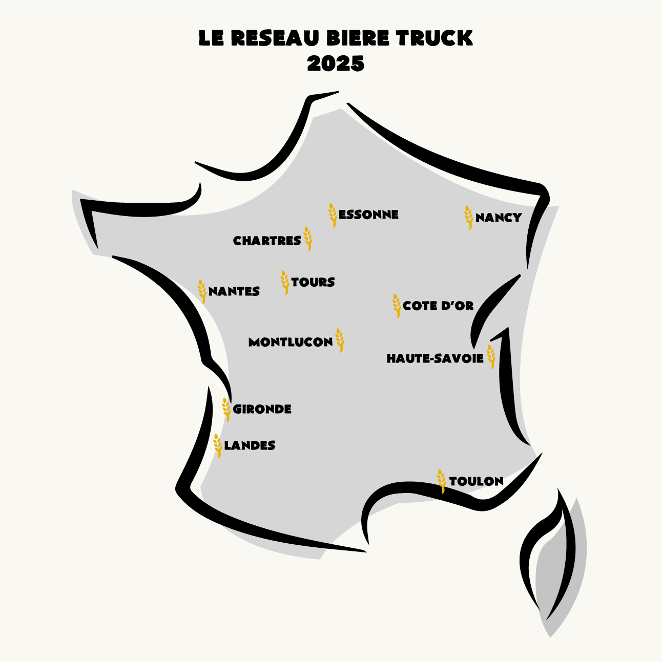 Carte du Réseau Bière Truck en 2025